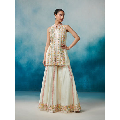 SUHINO Front Open Kurta Gharara & Dupatta (Set of 3)