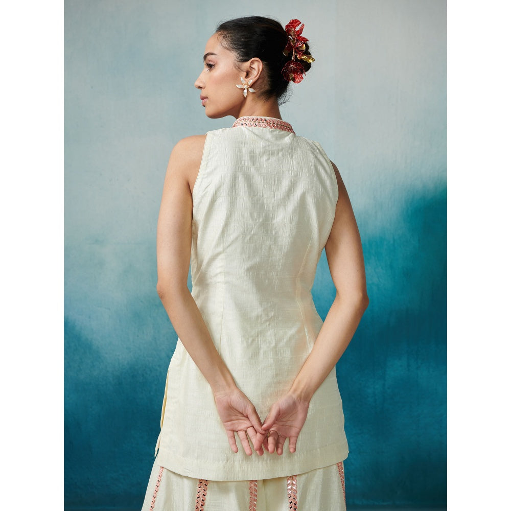 SUHINO Front Open Kurta Gharara & Dupatta (Set of 3)