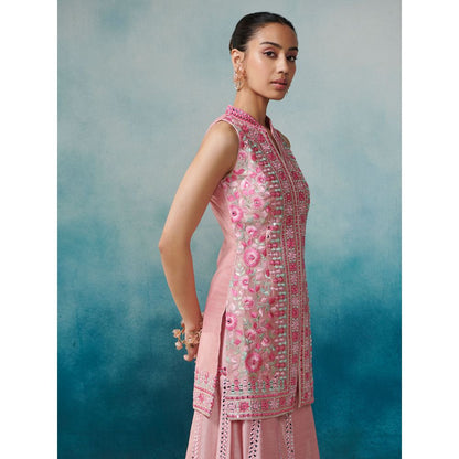 SUHINO Front Open Kurta Gharara & Dupatta (Set of 3)