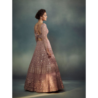 SUHINO Mauve Lehenga Blouse & Dupatta (Set of 3)