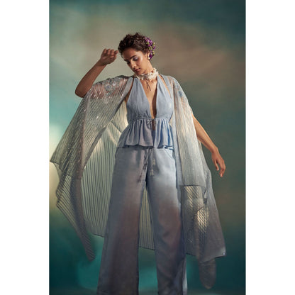 SUHINO Ice-Blue Co-Ord (Set of 3)