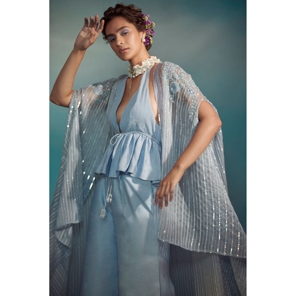 SUHINO Ice-Blue Co-Ord (Set of 3)