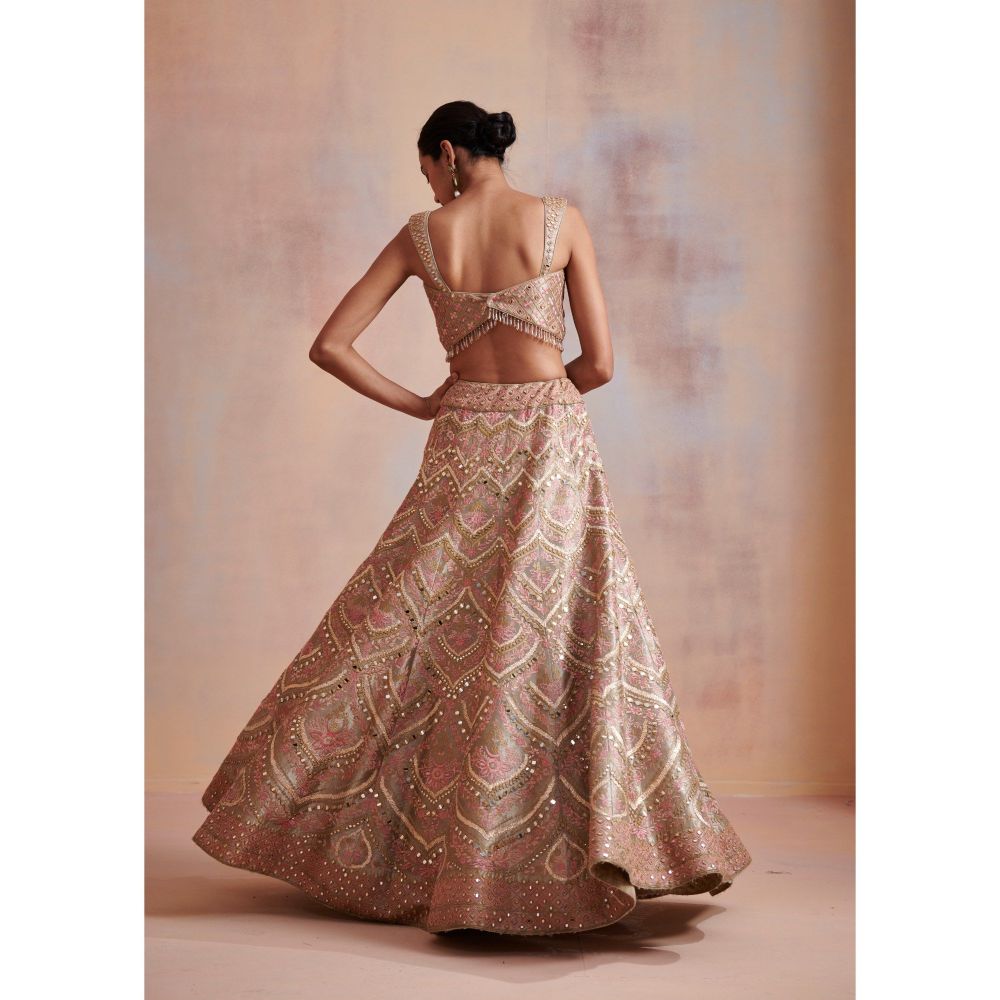 SUHINO Mauve Colour Tissue Lehenga with Blouse & Dupatta (Set of 3)