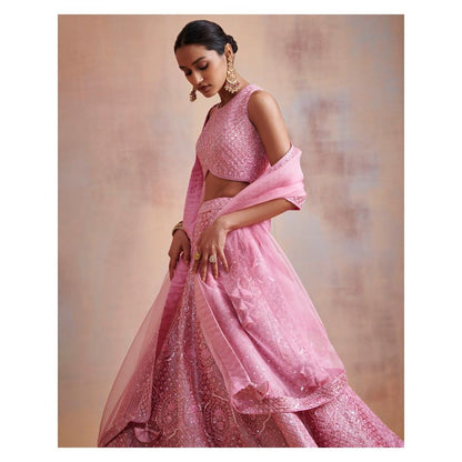 SUHINO Pink Lehenga with Blouse & Dupatta (Set of 3)