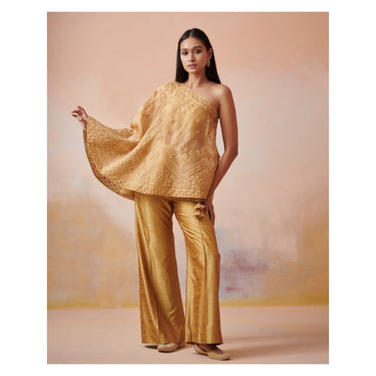 SUHINO Mustard Organza Co-Ord (Set of 3)