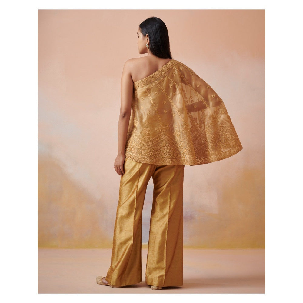 SUHINO Mustard Organza Co-Ord (Set of 3)