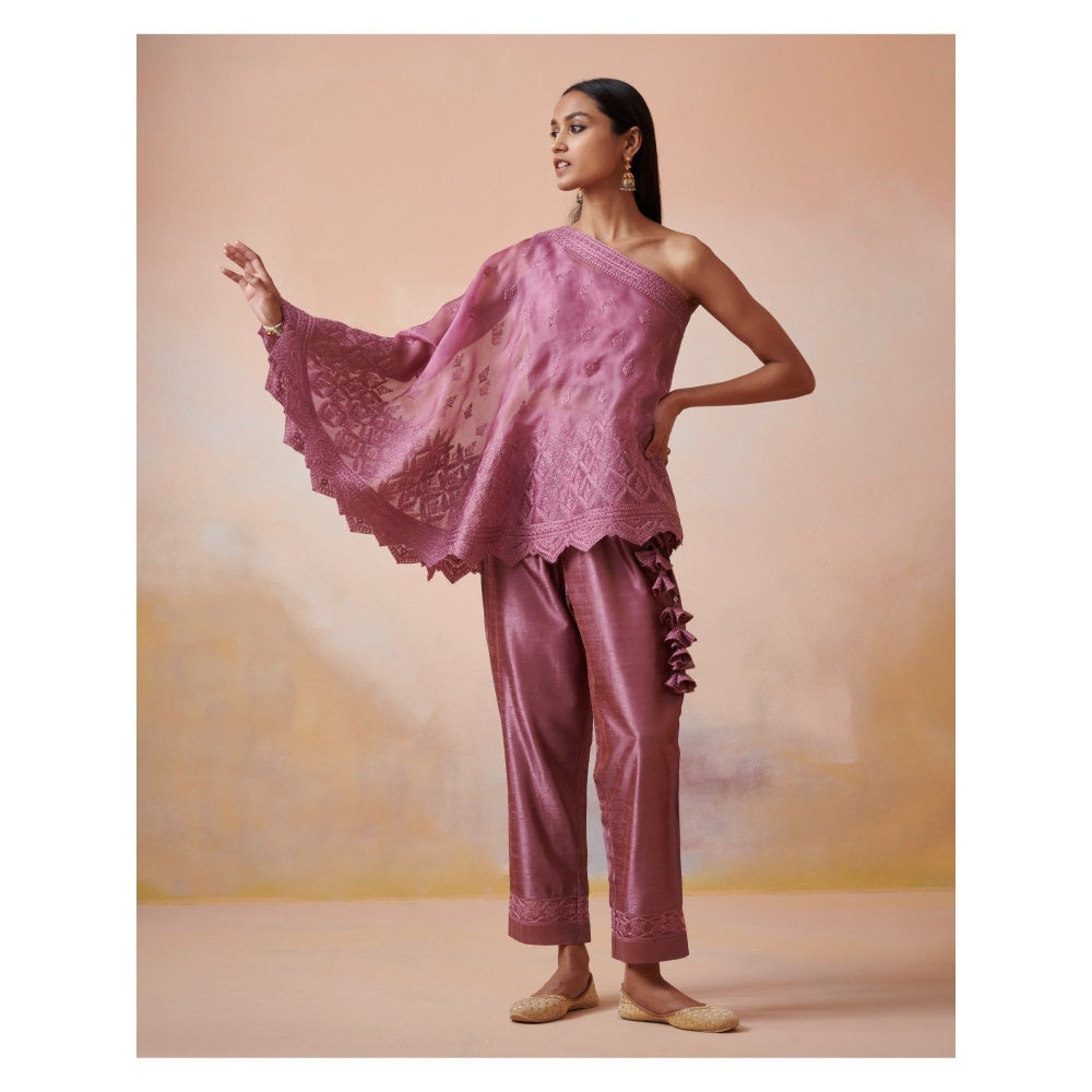 SUHINO Pink Organza Co-Ord (Set of 3)