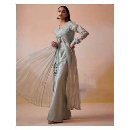 SUHINO Grey Organza Co-Ord (Set of 3)