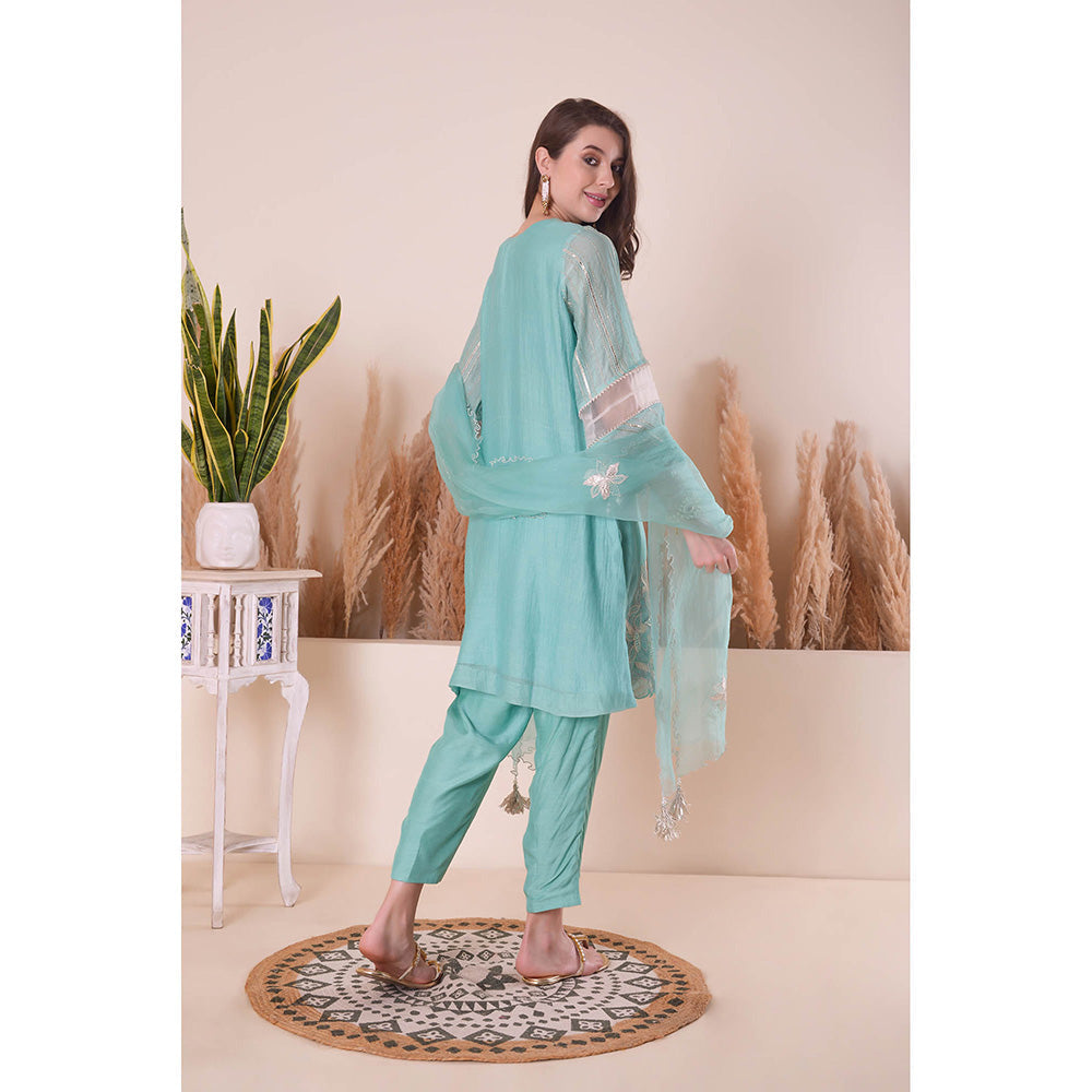 SURABHI ARYA Breezy Sky Blue Harmony Kurta with Pant and Dupatta
