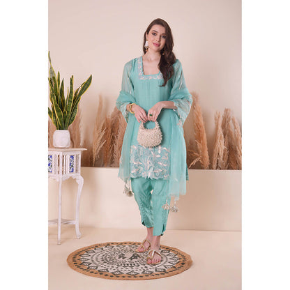 SURABHI ARYA Breezy Sky Blue Harmony Kurta with Pant and Dupatta