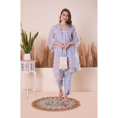 SURABHI ARYA Powder Blue Harmony Kurta with Pant and Dupatta