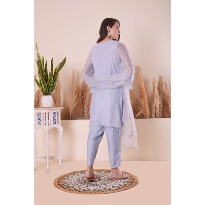 SURABHI ARYA Powder Blue Harmony Kurta with Pant and Dupatta