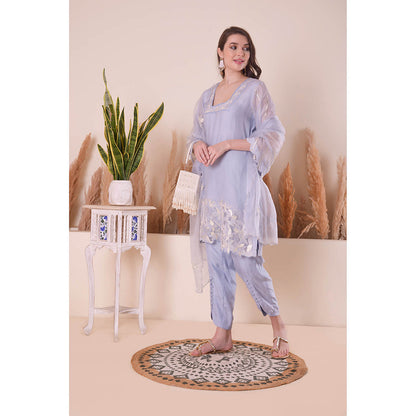 SURABHI ARYA Powder Blue Harmony Kurta with Pant and Dupatta