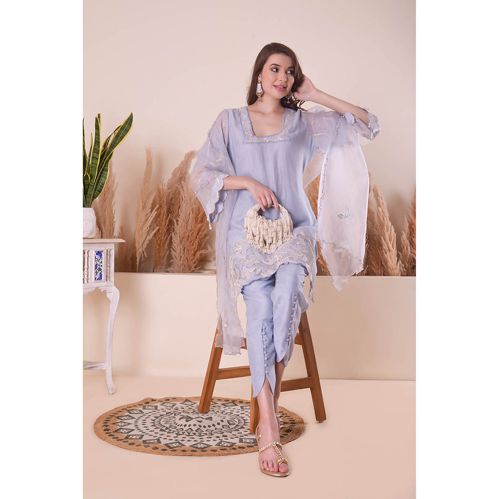SURABHI ARYA Powder Blue Harmony Kurta with Pant and Dupatta