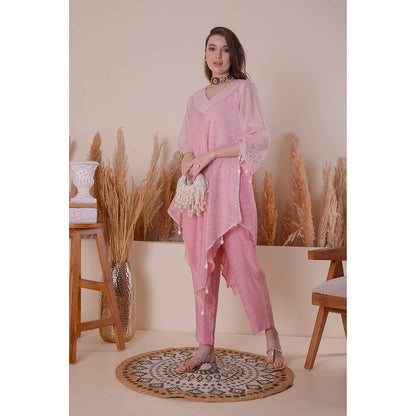 SURABHI ARYA Peony Pink Splendour Kurta with Pant and Dupatta