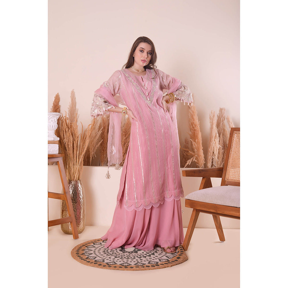 SURABHI ARYA Blush Bloom Kurta with Sharara - Pink