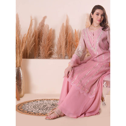 SURABHI ARYA Blush Bloom Kurta with Sharara - Pink