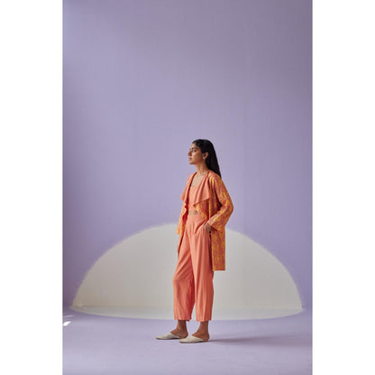 Surbhi Gupta Coral Jacket with Blouse and Pant (Set of 3)