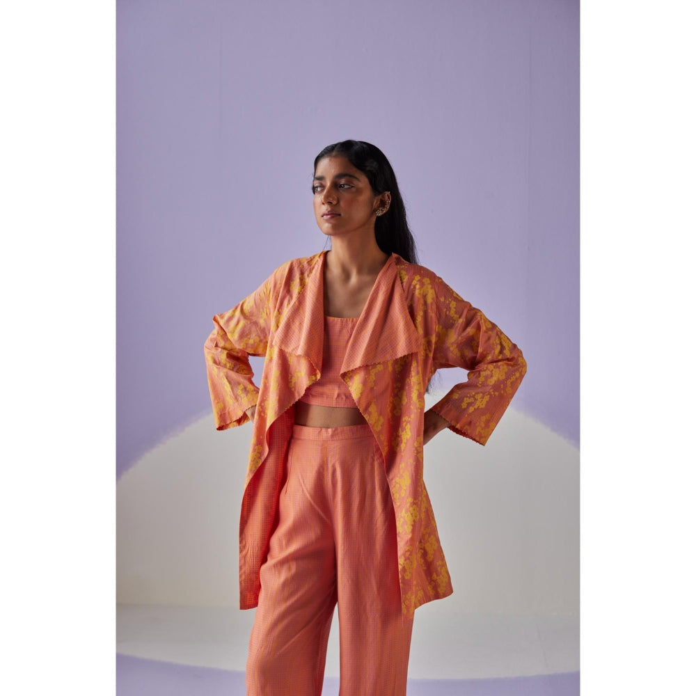 Surbhi Gupta Coral Jacket with Blouse and Pant (Set of 3)