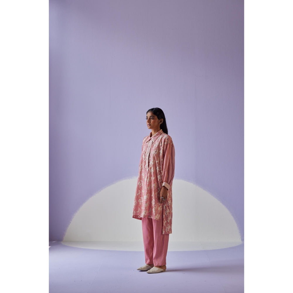 Surbhi Gupta Rose Pink Kurta and Pant (Set of 2)