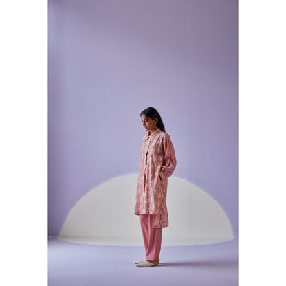 Surbhi Gupta Rose Pink Kurta and Pant (Set of 2)