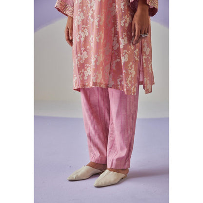 Surbhi Gupta Rose Pink Antifit Kurta and Pant (Set of 2)