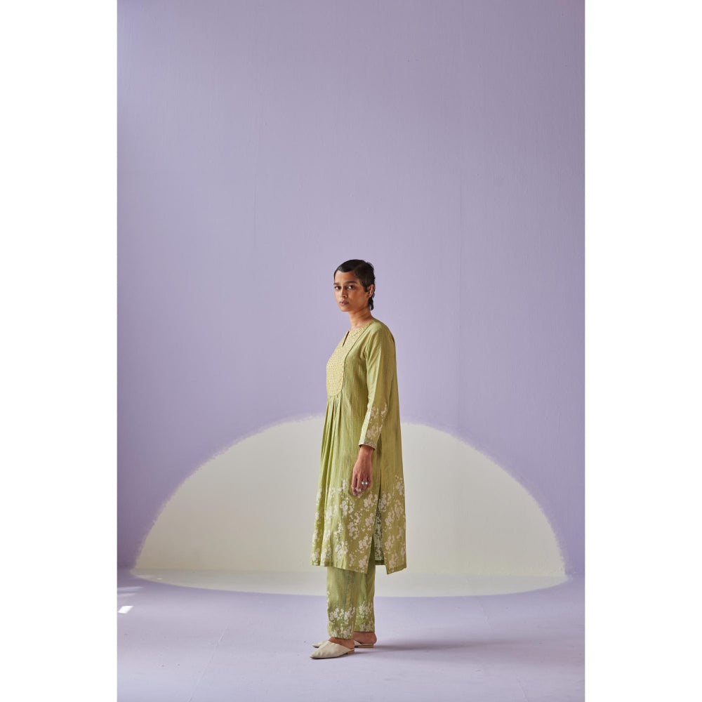 Surbhi Gupta Green Yoke Kurta and Pant (Set of 2)