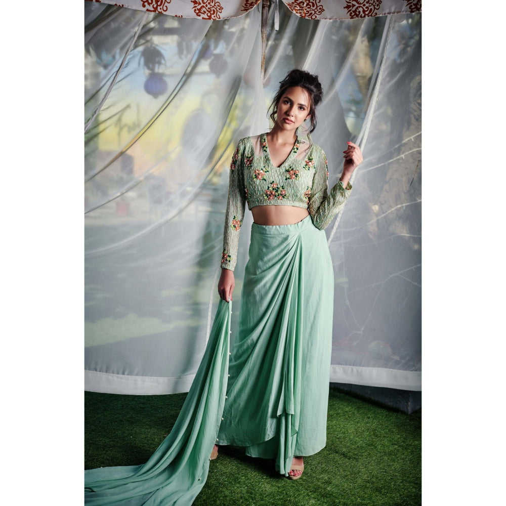 Suruchi Parakh Womens Floral Print Top with Skirt and Dupatta (Set of 3)