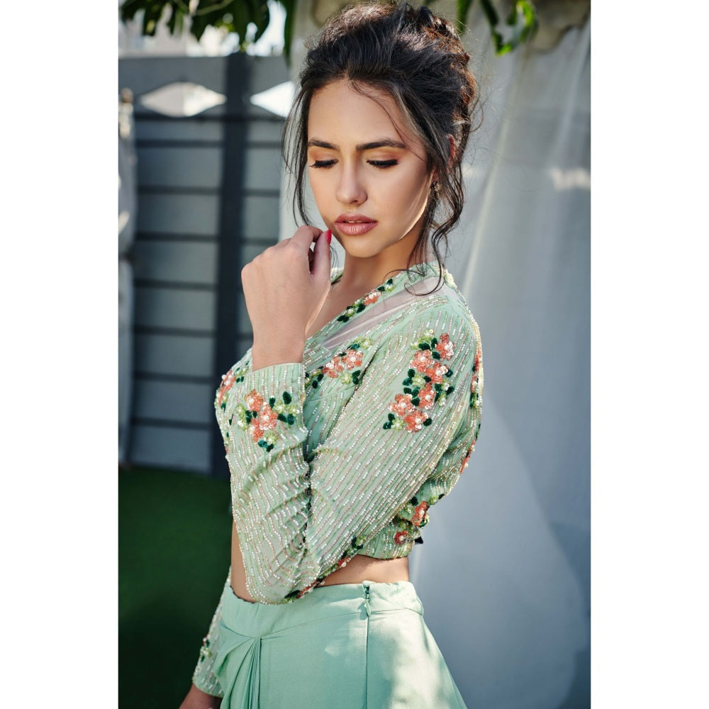 Suruchi Parakh Womens Floral Print Top with Skirt and Dupatta (Set of 3)