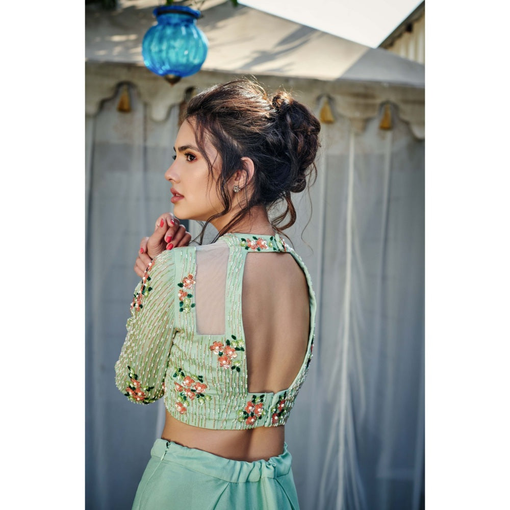 Suruchi Parakh Womens Floral Print Top with Skirt and Dupatta (Set of 3)