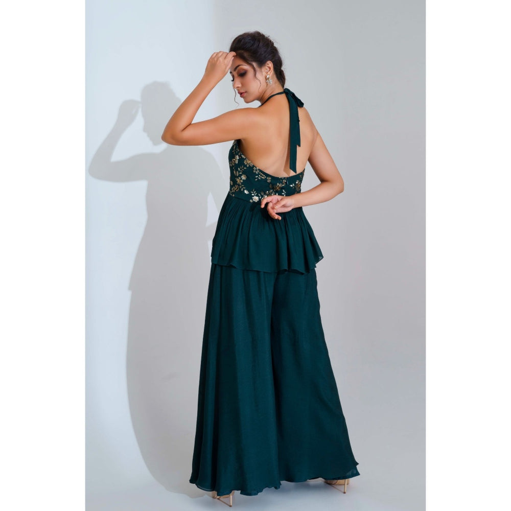 Suruchi Parakh Womens Teal Embellished Co-ord (Set of 2)