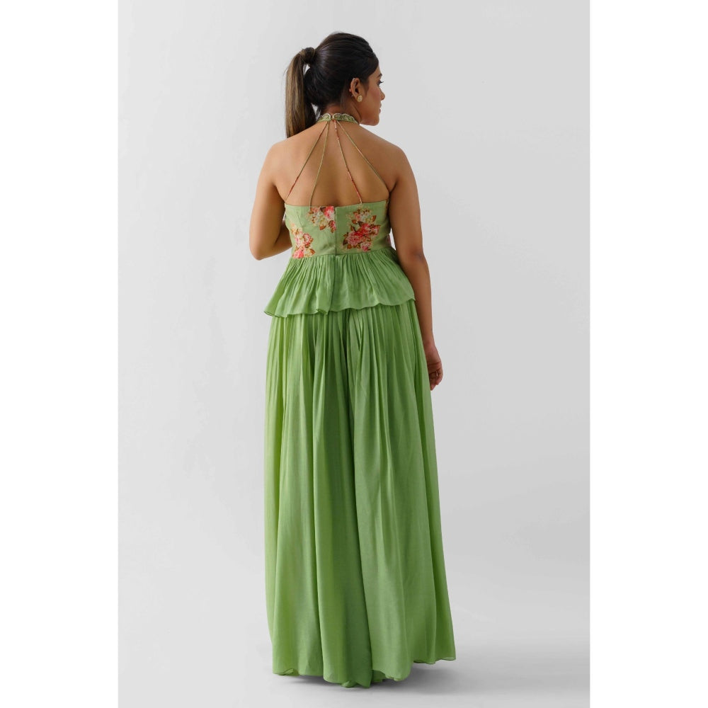 Suruchi Parakh Womens Green Floral Print Co-ord (Set of 2)