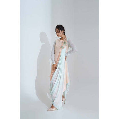 Suruchi Parakh Womens Colorblock Maxi Dress