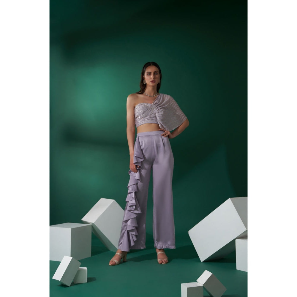 Suruchi Parakh Womens Lavender Embellished Co-ord (Set of 2)