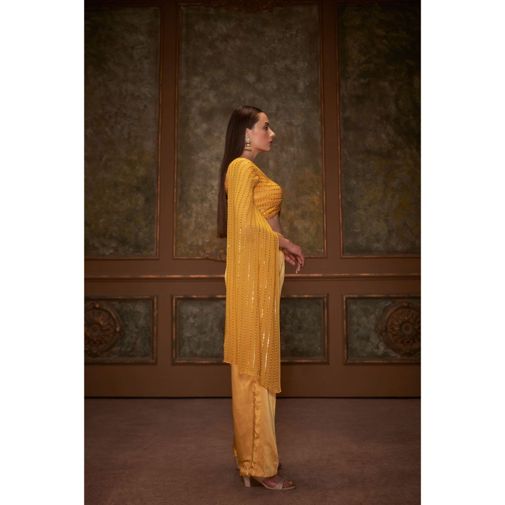 Suruchi Parakh Womens Yellow Embroidered Co-ord (Set of 2)