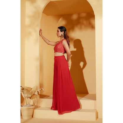 Suruchi Parakh Womens Red Embellished Co-ord (Set of 2)