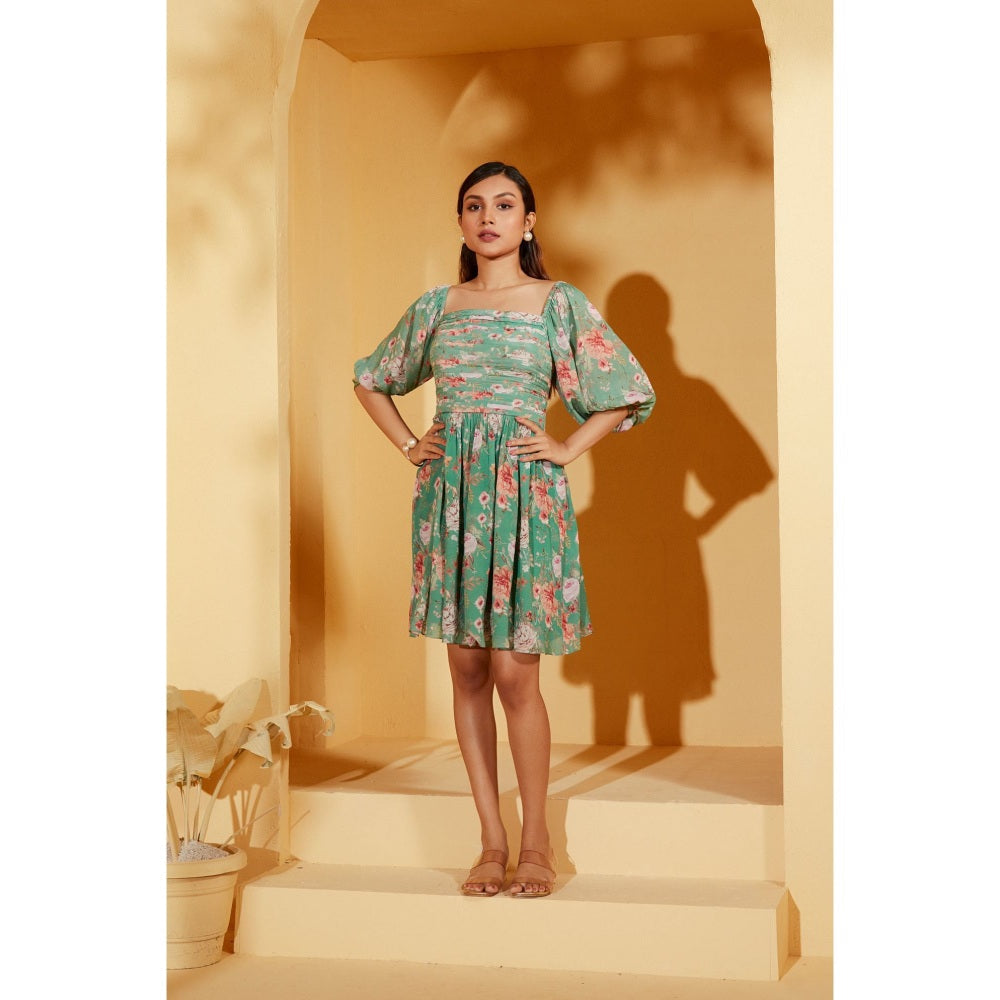 Suruchi Parakh Womens Floral Print Knee Length Dress