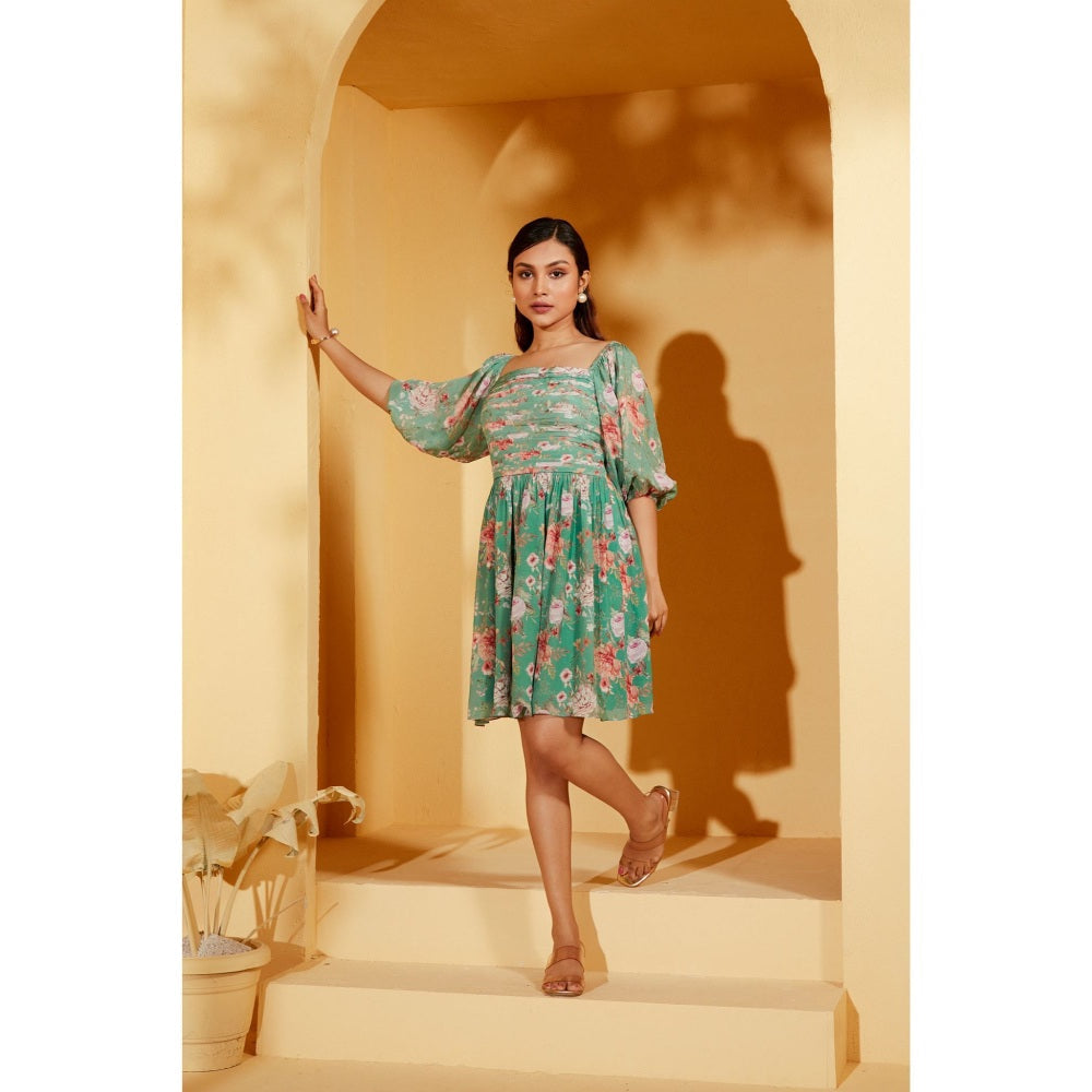 Suruchi Parakh Womens Floral Print Knee Length Dress