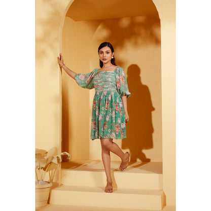 Suruchi Parakh Womens Floral Print Knee Length Dress