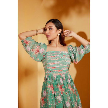 Suruchi Parakh Womens Floral Print Knee Length Dress