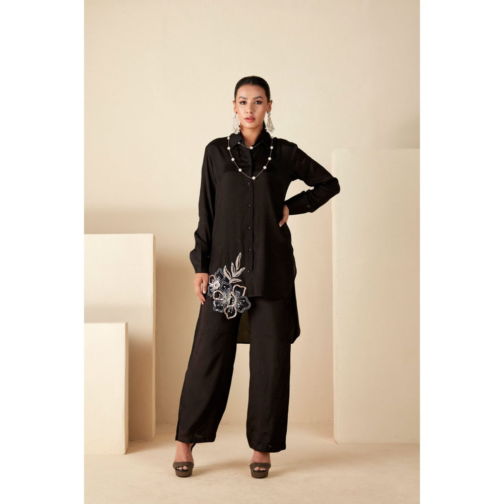 Suruchi Parakh Womens Black Embellished Co-ord (Set of 2)