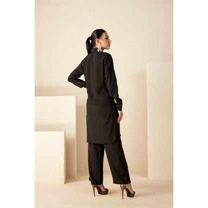 Suruchi Parakh Womens Black Embellished Co-ord (Set of 2)