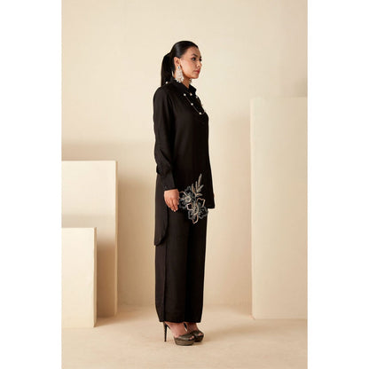 Suruchi Parakh Womens Black Embellished Co-ord (Set of 2)