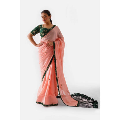 Suruchi Parakh Sequined Saree with Blouse and Petticoat with Stitched