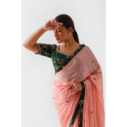 Suruchi Parakh Sequined Saree with Blouse and Petticoat with Stitched
