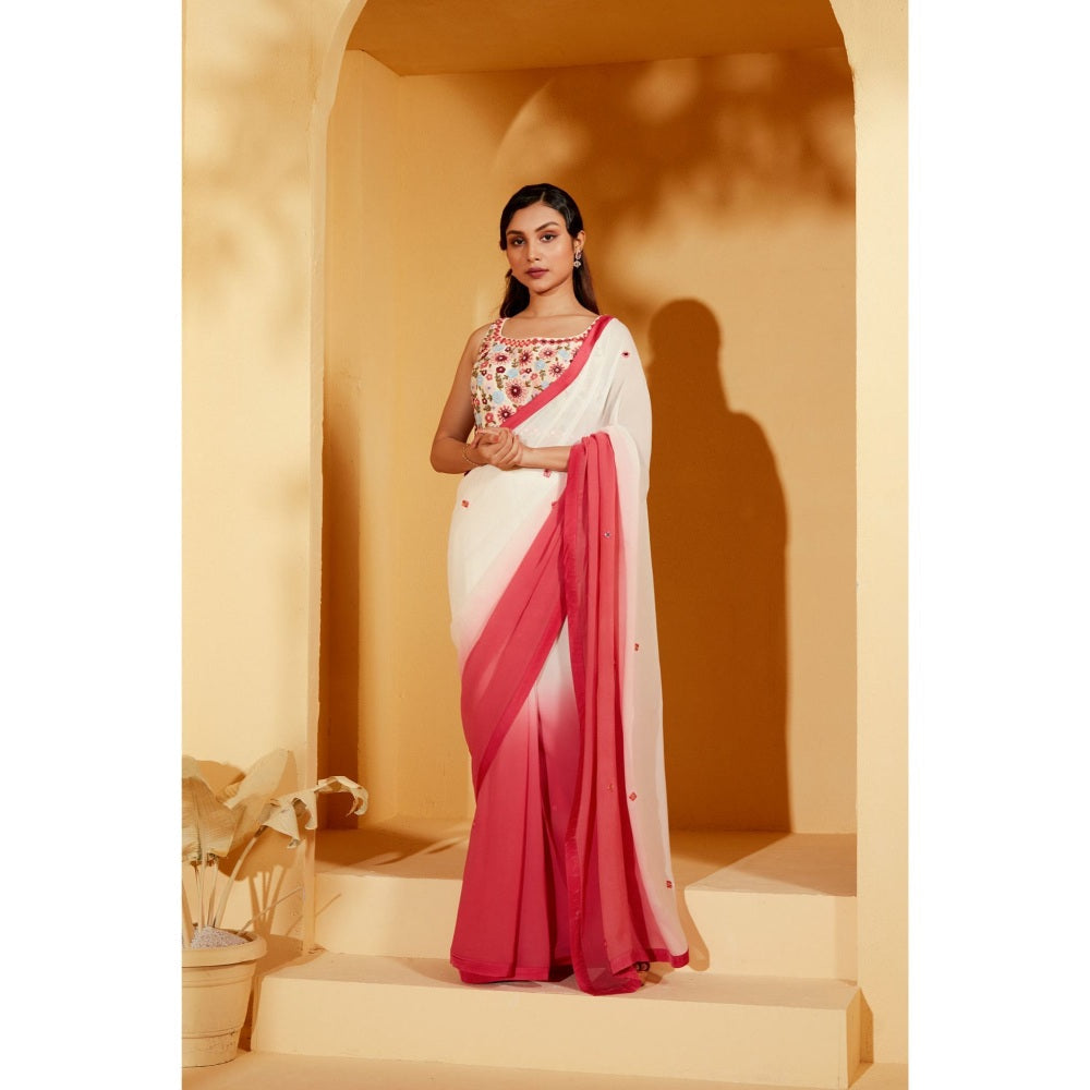 Suruchi Parakh Womens Embellished Saree with Petticoat and Blouse with Stitched