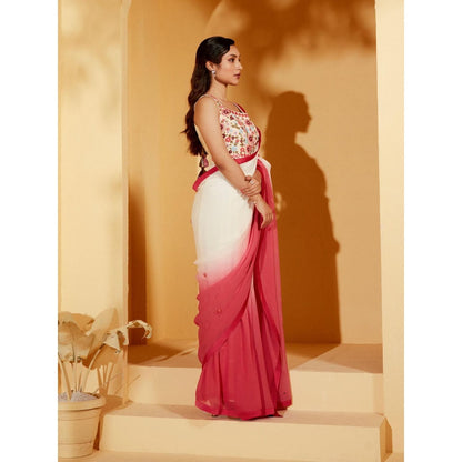 Suruchi Parakh Womens Embellished Saree with Petticoat and Blouse with Stitched