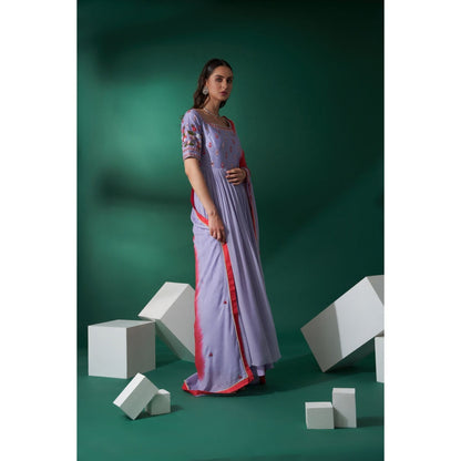 Suruchi Parakh Womens Lavender Embellished Anarkali Kurta and Dupatta (Set of 2)