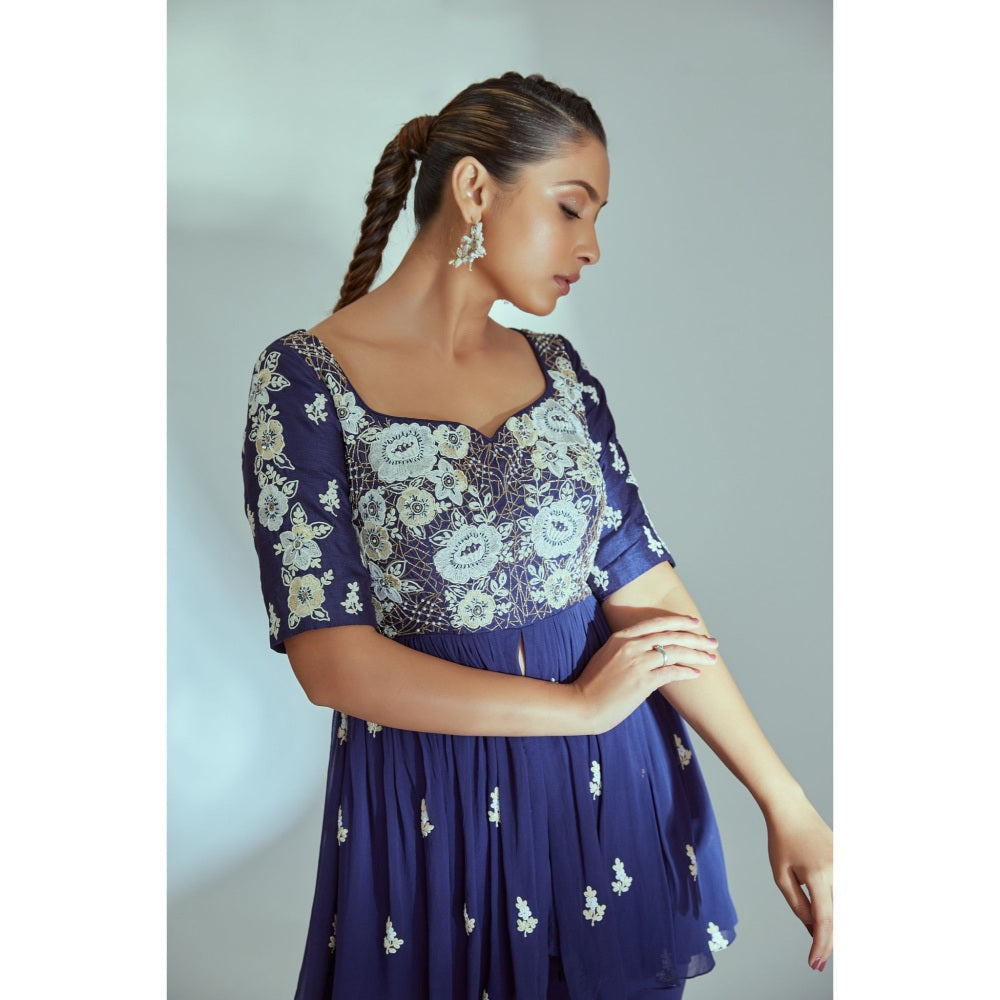 Suruchi Parakh Womens Embroidered Sharara with Kurti and Dupatta (Set of 3)