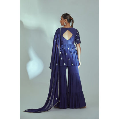 Suruchi Parakh Womens Embroidered Sharara with Kurti and Dupatta (Set of 3)